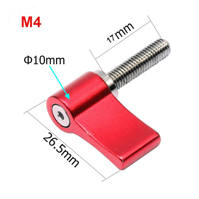 L Shape M4 17MM Red Регулируемая ручка 17 мм 20 мм M4 M5 M6 резьбовой винт адаптер L форма/T Форма фиксатор винтовой зажим гаечный ключ аксессуары для камеры - Цвет: L Shape M4 17MM Red
