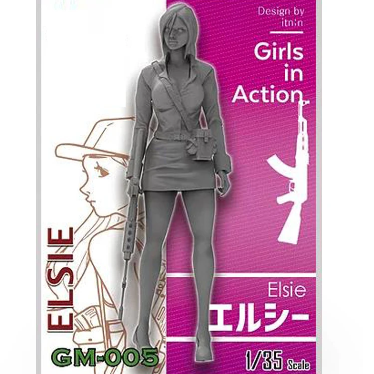 1/35 Elsie полимерная модель солдата фигура GK разобранный и Неокрашенный