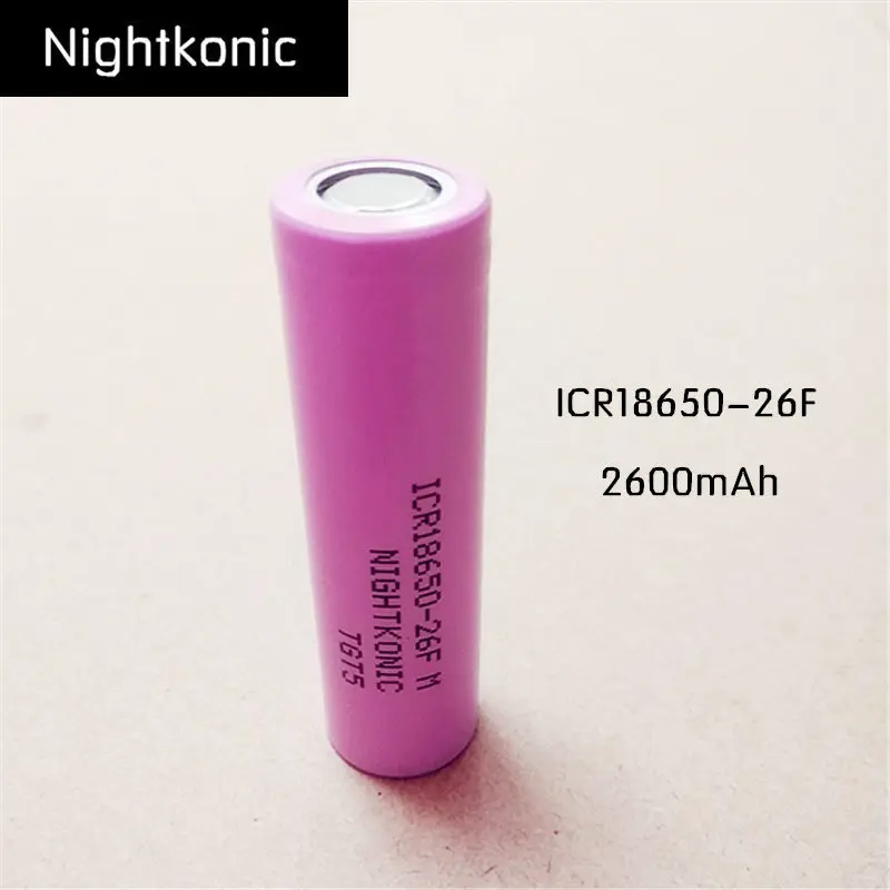 Оригинальный NIGHTKONIC 2 шт./лот 3 7 В 2600 мАч литий ионная 18650 аккумуляторная батарея