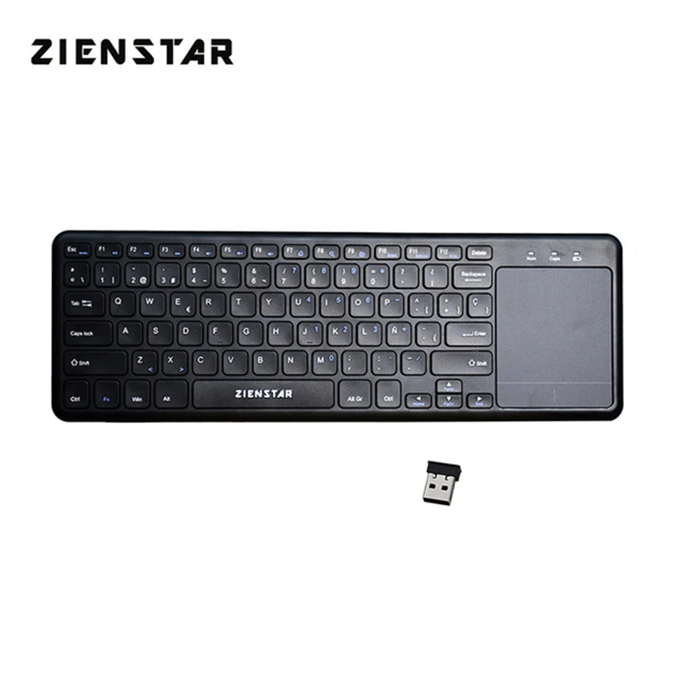

Zienstar Spanish Letter 2.4G Wireless Multimedia Keyboard with Touchpad for Windows PC laptop Ios Pad Smart TV HTPC IPTV Android