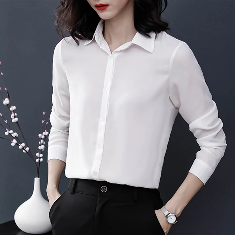 Женская шифоновая блузка рубашка 2021 осенняя модная новинка повседневные