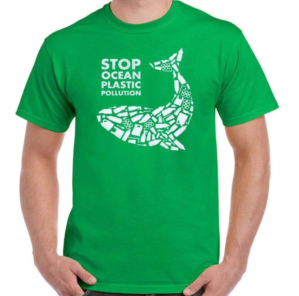 Мужская футболка из пластика Stop Ocean экологичный топ с рисунком Кита Новое