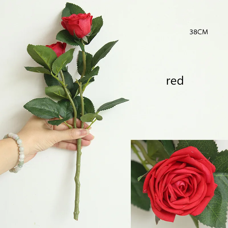 2 головки чайной розы Увлажняющие гелевые искусственные цветы украшение для дома