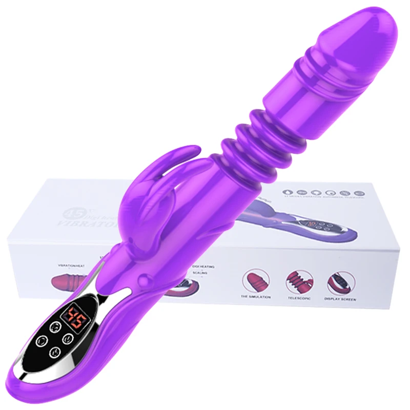 Heating Telescopic Rabbit Vibrator Rotating Sextoys Multi-speed Dildo Vibrators Women G Spot Clitoris Stimulator Adult Sex Toys | Красота и