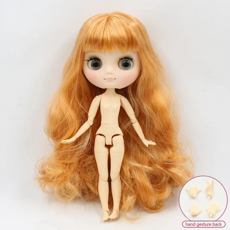 like the picture Кукла Middie blyth, Обнаженная, 20 см, шарнирное тело, матовое лицо с макияжем, серые глаза, мягкие волосы, сделай сам, игрушки, подарок с жестами - Цвет: like the picture