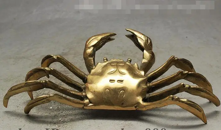 Народный китайский латунный по феншуй восемь ножек краб благоприятная статуя