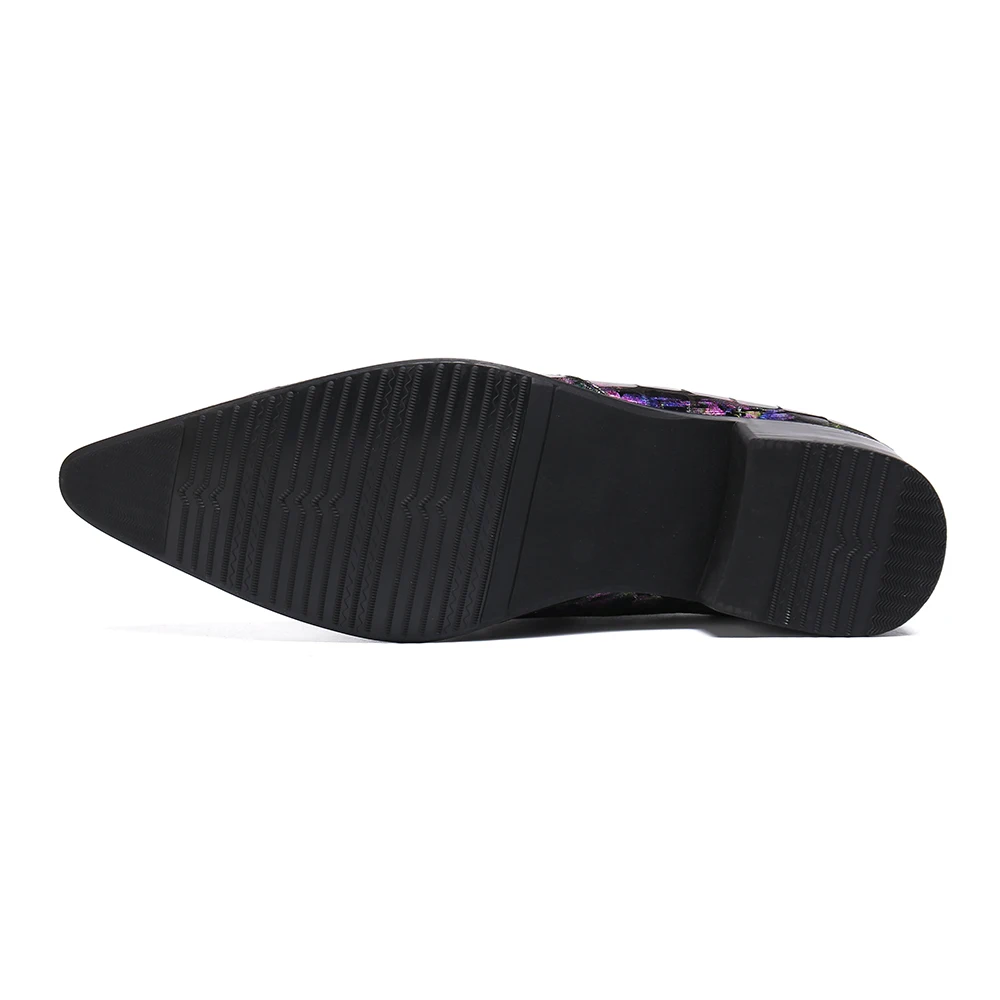 

Christia Bella Large Size British Style Man Shoes Formal Prom Man Real Leather Shoes Printing Pointed Toe Evening Party Shoes