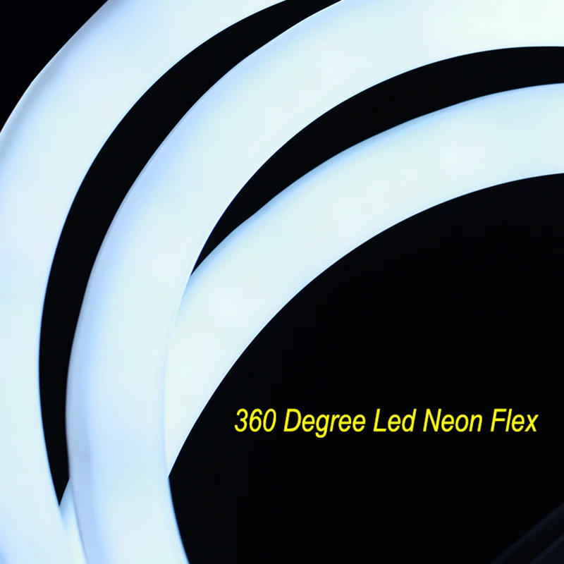 12 В постоянного тока Led гибкая SMD2835 круглая трубка Диодная лента для наружного декоративного рынка 360 градусов круглый светодиодный неоновый гибкий 220 В фиолетовый белый