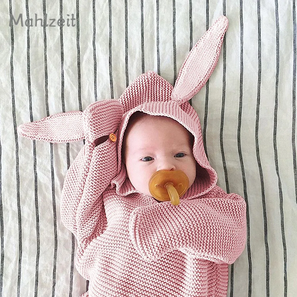 Детская зимняя уплотненная милая сумка-бандаж с кроликом для новорожденных