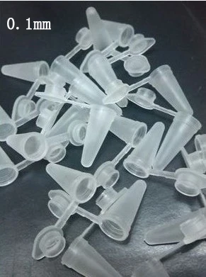 0.1mm 500 шт plastic пластиковая микро центрифуга трубка, пластиковая Капсульная упаковка, оболочка заостренный конец EP трубы - Цвет: 0.1mm