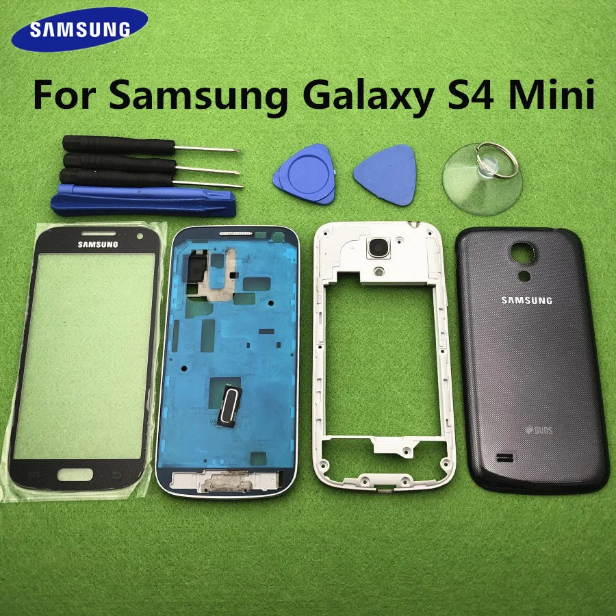 Полный корпус для Samsung Galaxy S4 mini i9190 i9195 рамка средняя задняя крышка кнопка +
