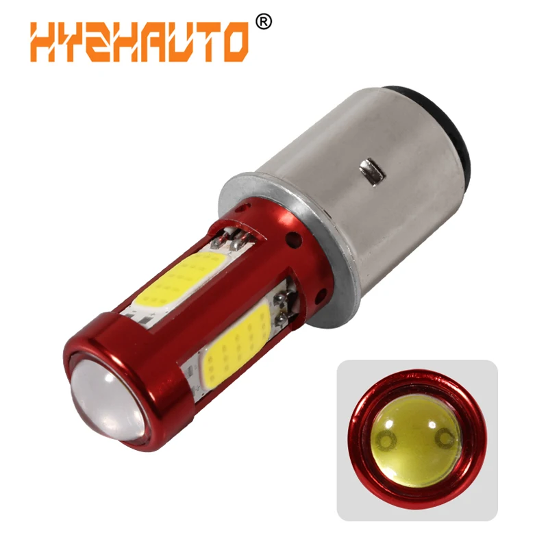 HYZHAUTO 1 шт. H6 BA20D светодиодный фонарь для мотоцикла Hi-Lo луч светодиодный мото мотоцикл Скутер ATV фара противотуманная фара белый 12-80 в