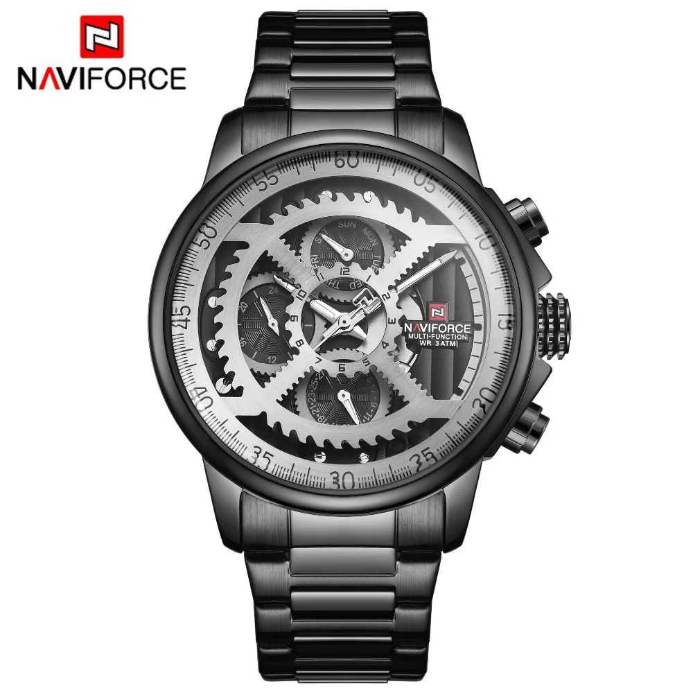 Часы наручные NAVIFORCE Мужские кварцевые спортивные брендовые Роскошные полностью
