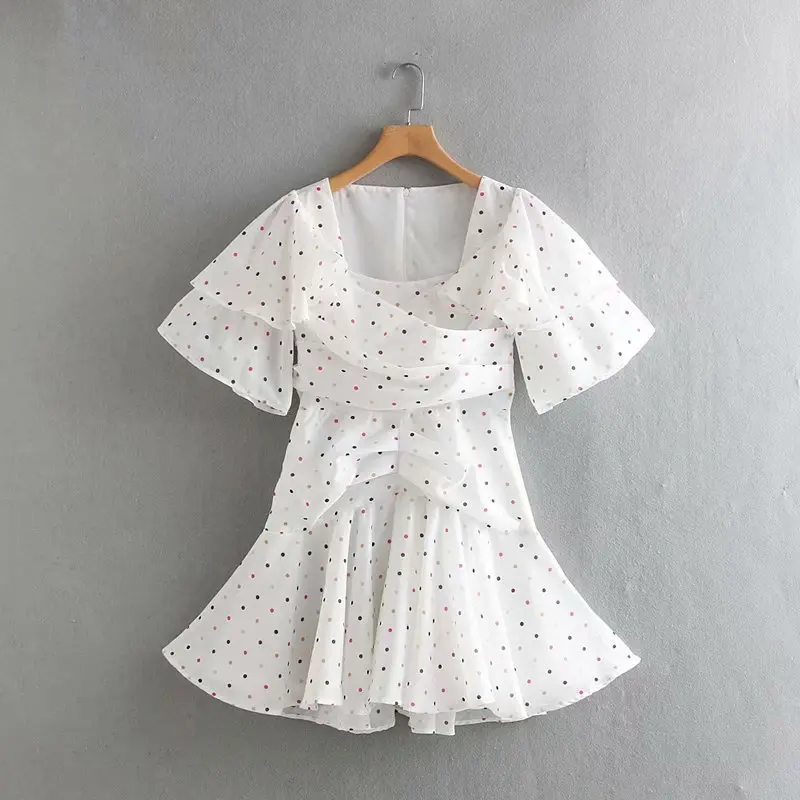 Женское Плиссированное пляжное платье с пышными рукавами и принтом 2019|Пляжная