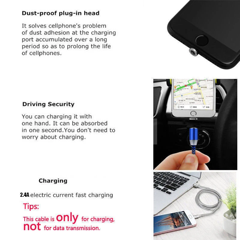 1 м 2 3 Быстрый 360 Круглый зарядный кабель Магнитный разъем Micro USB для Samsung Galaxy