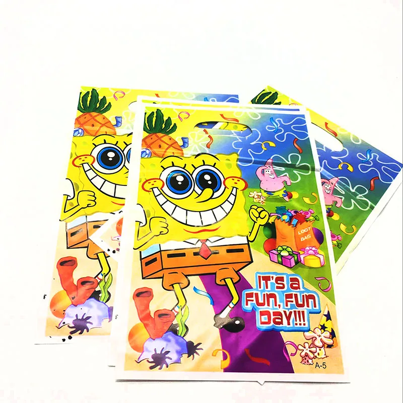 Пластиковые подарочные коробки SpongeBob 10 шт./лот|Подарочные сумки и упаковка| |
