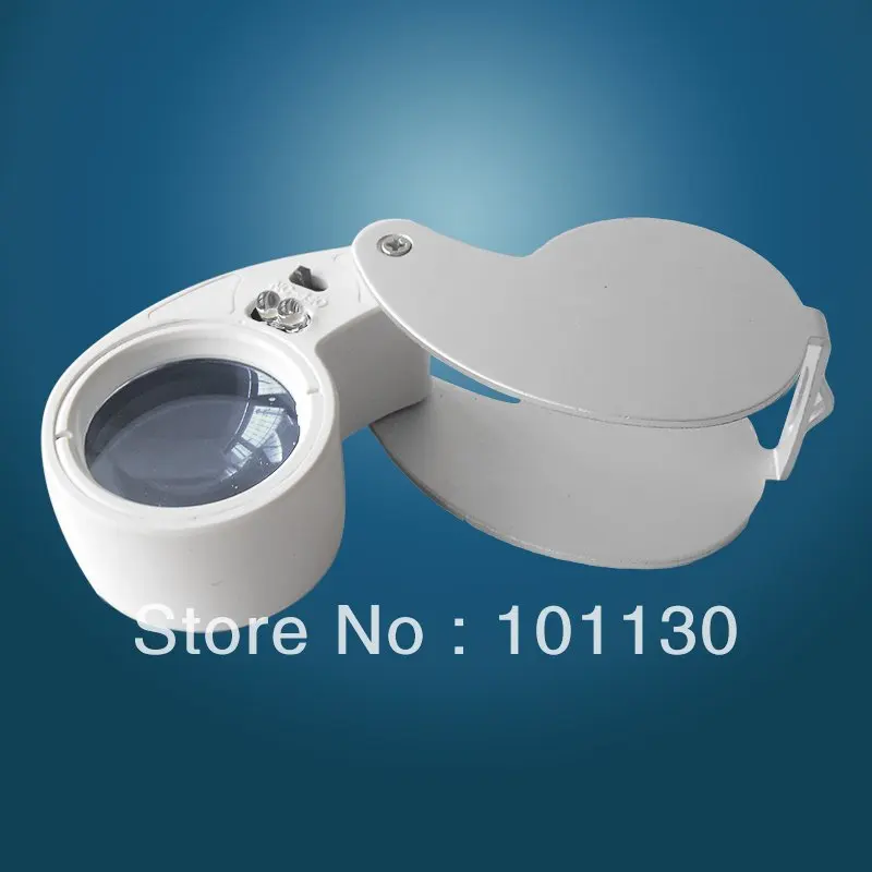 Высокая мощность белый карманный 40x25 мм с подсветкой Лупа драгоценный камень