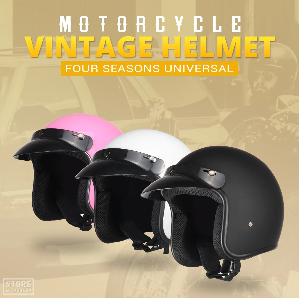 VOSS мотоциклетный шлем Ретро Винтаж Кафе Racer Moto шлем 3/4 открытый шлем Шлем КАСКО шлем старый скутер шлемы