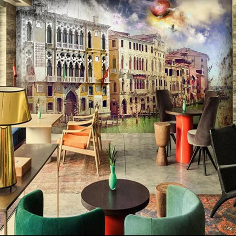 Custom HD Photo Wallpaper Abstract 3D Wall Murals Gothic Graffiti House Architecture Wall paper for Coffee Shop Study Home Decor
