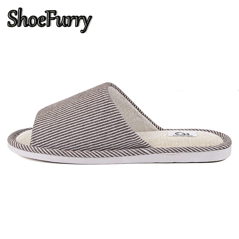 летние сандалии пляжная обувь мужские льняные домашние тапочки дышащие