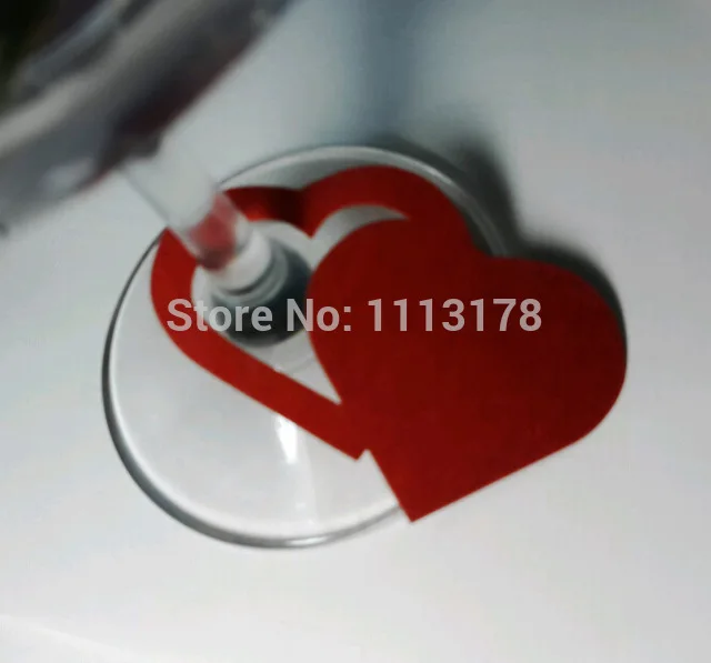personalized design only for you wedding party escort cards double loves wine glass ring place name seat cardspc001 | Дом и сад