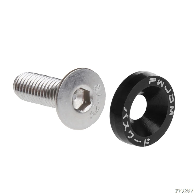 

New Arrive 10Pcs Style Washers Aluminum Screws 6mm For Honda Civic Integra Black Hot G6KC