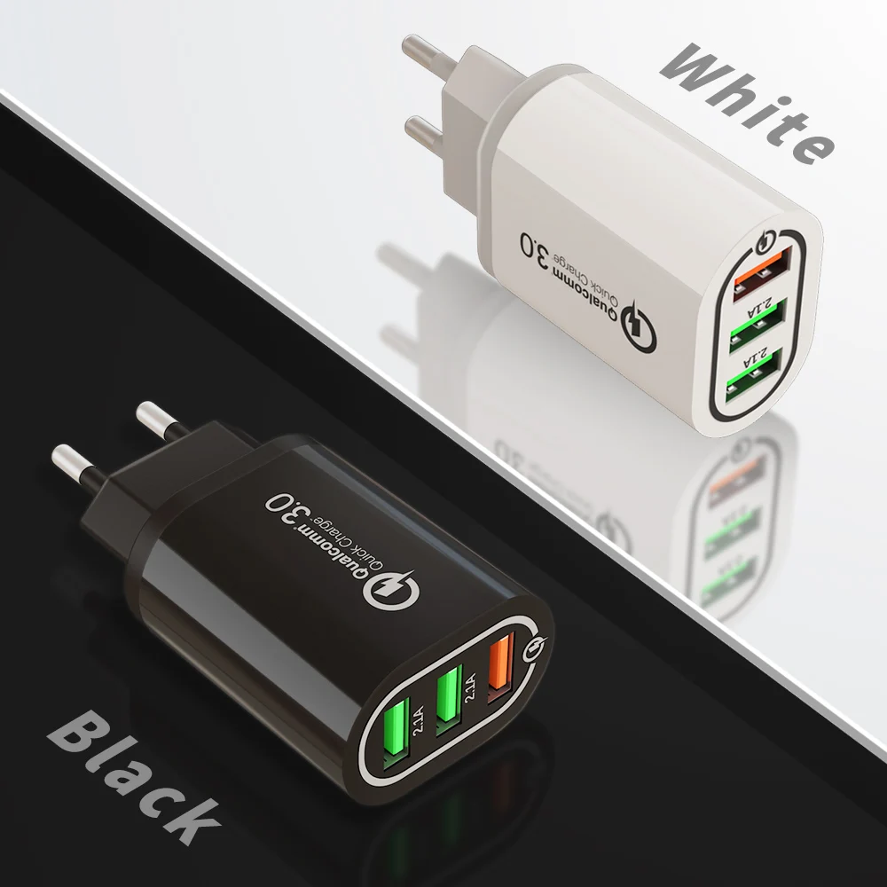 Зарядное устройство USB 18W 5V 3A Quick charge 3 0 EU US Plug для iPhone X 8 7 Samsung S9 S10 Xiaomi mi 9 Huawei P20 P30 PRO