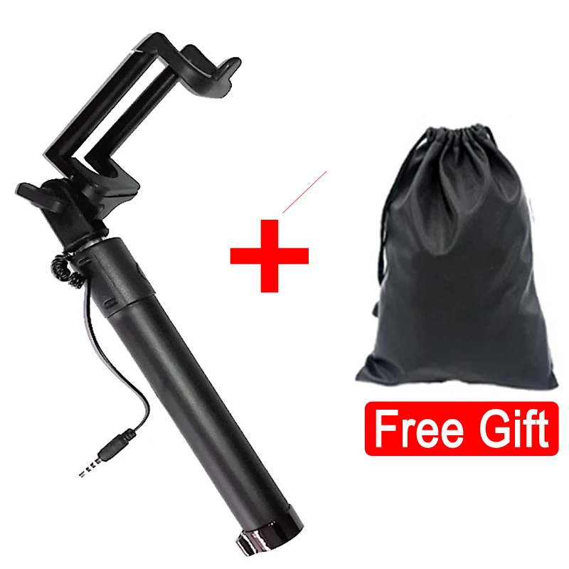 Мини селфи Палка с кнопкой проводной силиконовый монопод ручкой универсальная