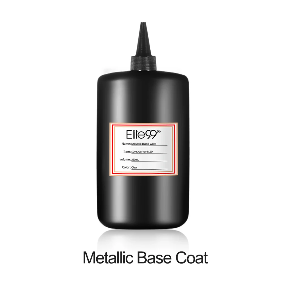 Metallic Base Coat Elite99 250 мл металлическое усиленное матовое верхнее Базовое покрытие воздушная сухая грунтовка протрите и не протрите отмачивайте УФ Гель-лак гель-лаки для дизайна ногтей - Цвет: Metallic Base Coat