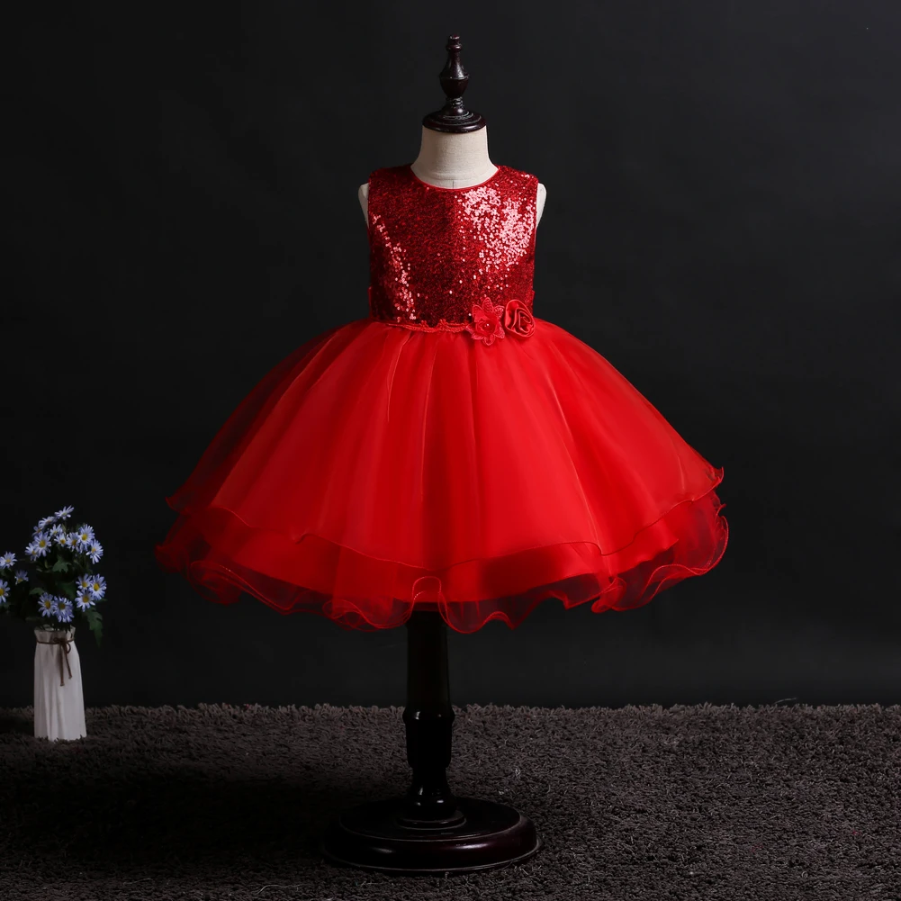 New pattern girl dress sleeveless tutu dresses wedding Wedding presiding Stage performance princess | Детская одежда и обувь