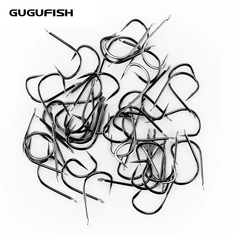 Рыболовный крючок gufish 100 шт./лот #1 #5 из высокоуглеродистой стали рыболовный с