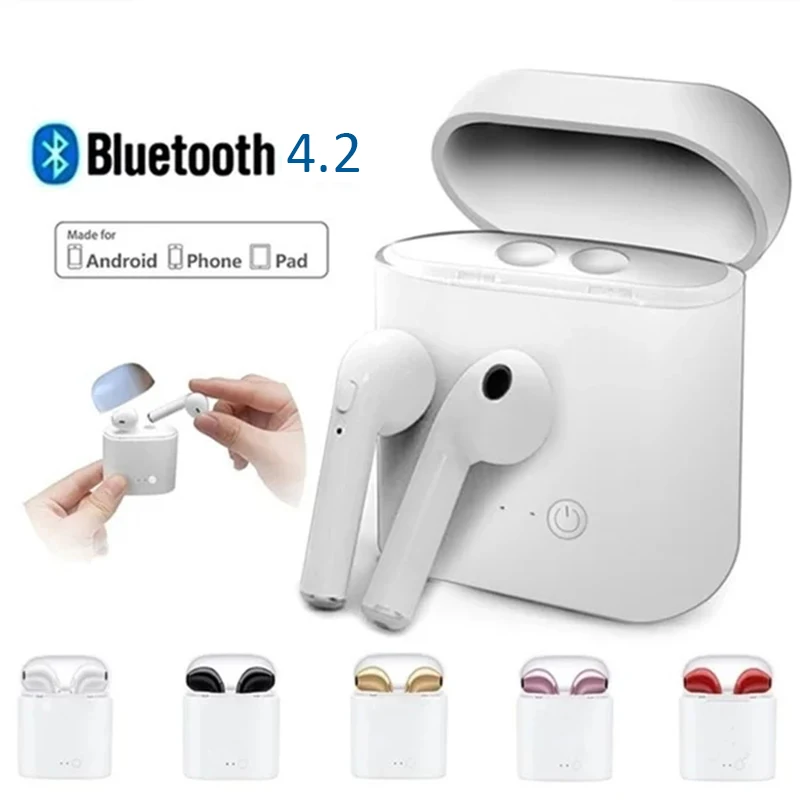 Модные I7S TWS мини беспроводные Bluetooth наушники музыкальные спортивные вкладыши