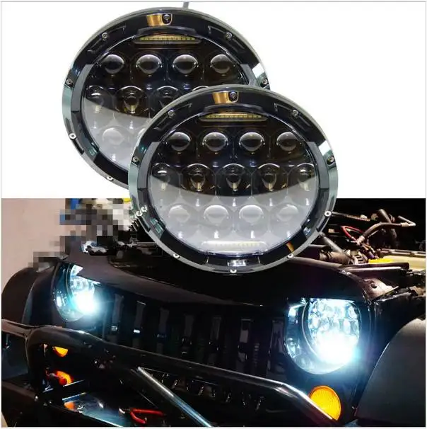 

1pair 7 Inch 75W Hi/ Lo LED Car Headlight DRL 12V 24V Driving Light 7'' LED head light for Jeep Wrangler