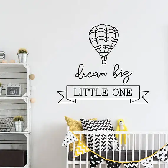 Dream Big Little One воздушный шар съемные наклейки на стену для детской спальни