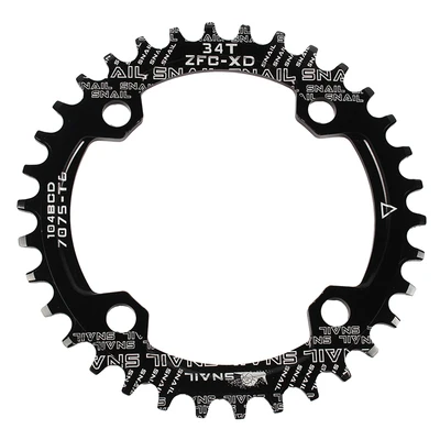 black 104bcd 34T Улитка MTB велосипед Интегрированный полый Звездочка колеса ЧПУ Сверхлегкий GXP Кривошип 104bcd прямой загруженный диск положительные отрицательные зубы - Цвет: black 104bcd 34T