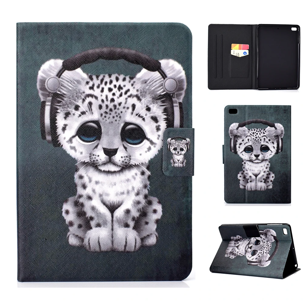 Мода рисунком с подставкой карманом для карт чехол для Apple iPad Mini 1/2/3/4 iPad mini4 mini5 чехол для кошек, собак, кроликов слона чехол coque para