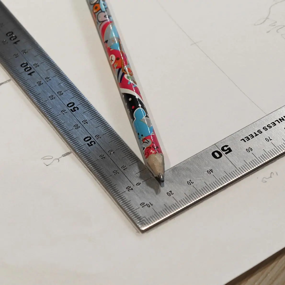 

Right Angle Ruler Stainless Steel 150 x 300mm 90 Degree Angle Metric Ruler Double-sided scale