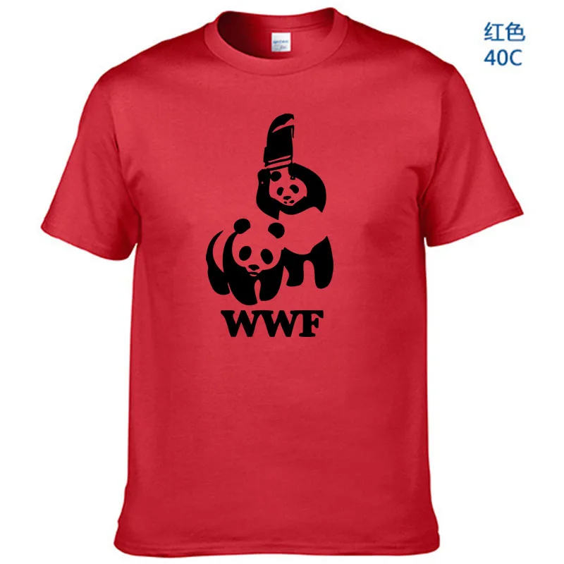 WEWANLD WWF борьба панда комедия короткий рукав прохладный Camiseta Футболка мужская