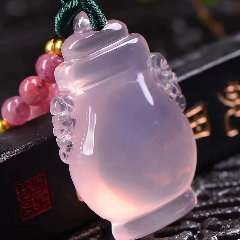 Оптовая продажа подвеска из розового натурального кристалла ручная резная в