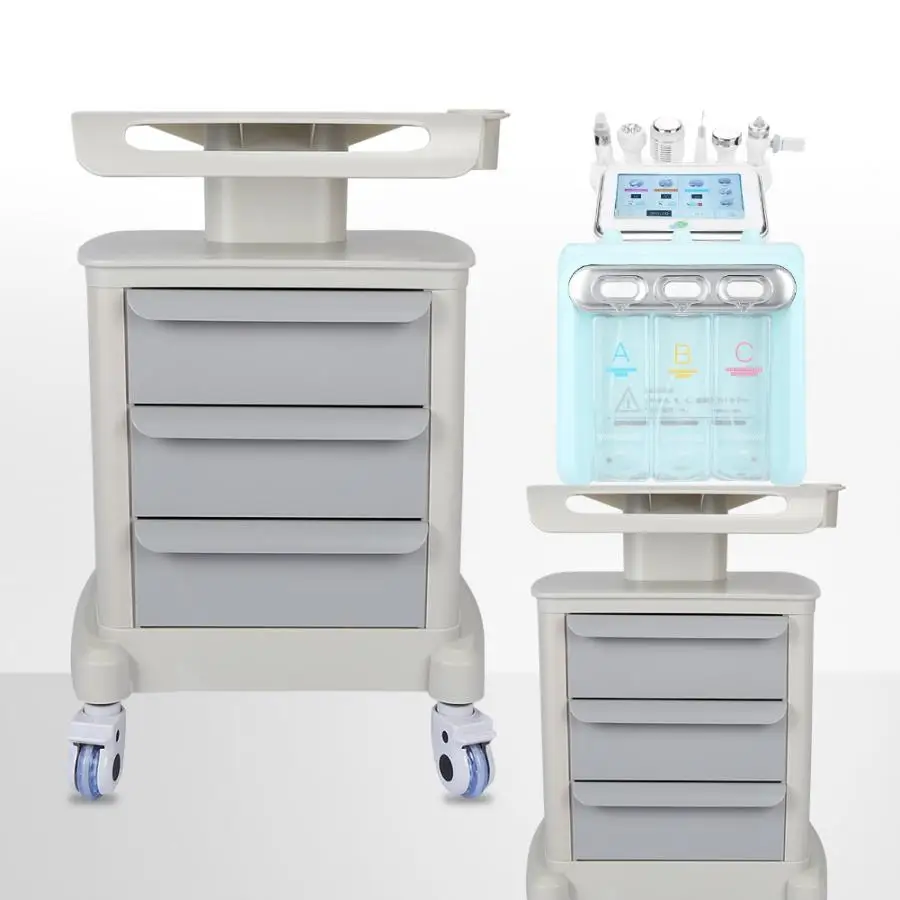 Профессиональная 3 ярусная тележка для спа салона универсальная полка хранения