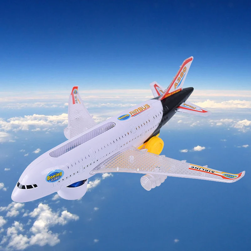 Пластиковая модель Airbus A380 29 см электрическая вспышка звук игрушки универсальные