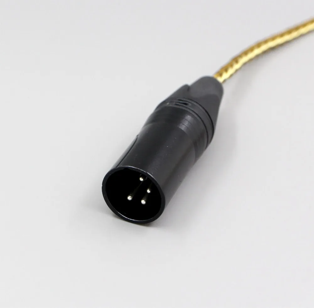 LN005976 чистый OCC серебро+ позолоченный кабель для наушников для фокусных расстояний Elear Iriver AK T1P Denon AH-D600 D7100 велодин vTrue