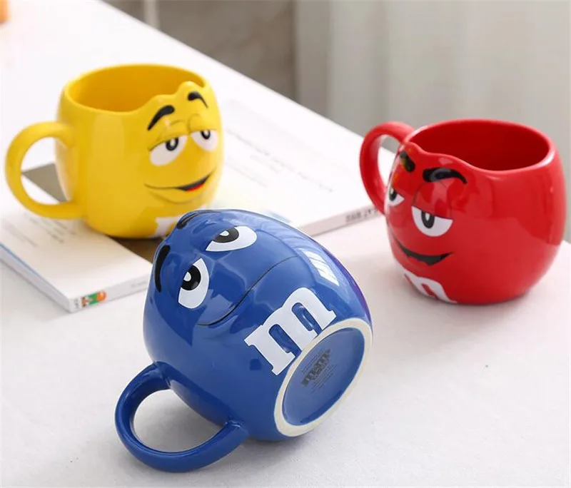 M& M кружки для кофе завтрак чайные чашки и кружки с ложкой керамическая большая емкость mark творческая посуда
