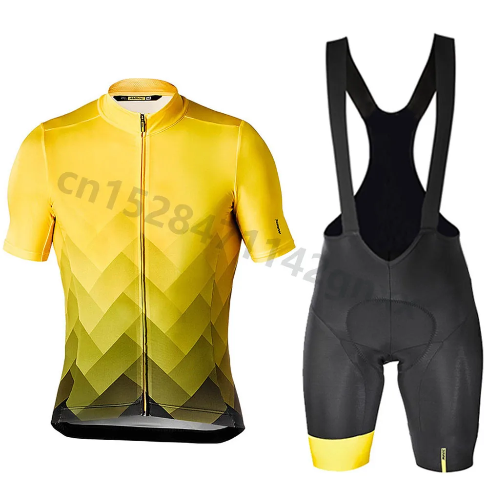 New Mavic Summer Cycling Jersey Set Breathable Team Racing Sport Bicycle Jersey Mens Cycling Clothing Short Bike Jerseys NW - Цвет: 3
