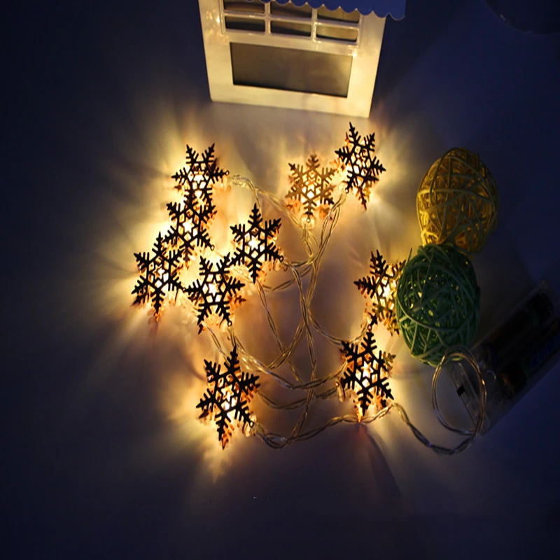 Гладить Art Снежинка 10 светодио дный Свет Строка Рождественские Декор лампы