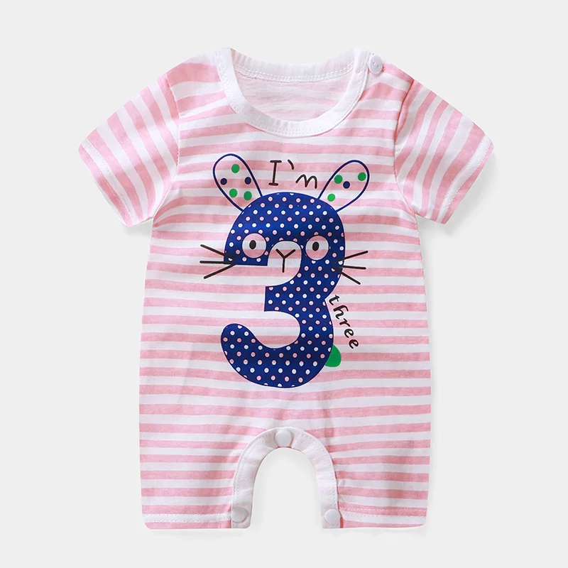 Neonatal Baby Clothes Summer Uniform Wear Slim Climbing Pants Number Three Jumpsuit | Мать и ребенок