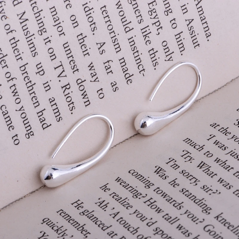 Блестящие обтягивающие серьги с серебряным покрытием 925 пробы ювелирные изделия