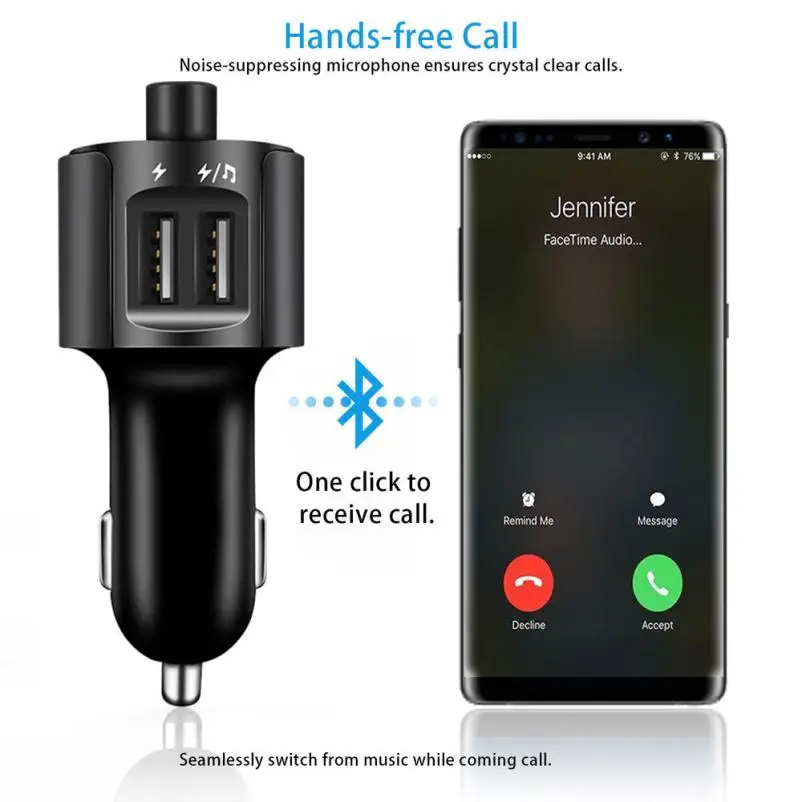 Горячая Bluetooth Автомобильный fm-передатчик беспроводной радио адаптер MP3-плеер плюс USB зарядное устройство
