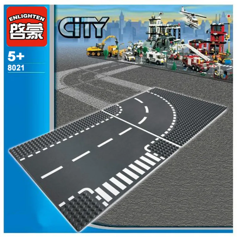 Базовая пластина для просвещения города дороги улицы прямая кривая Т образной