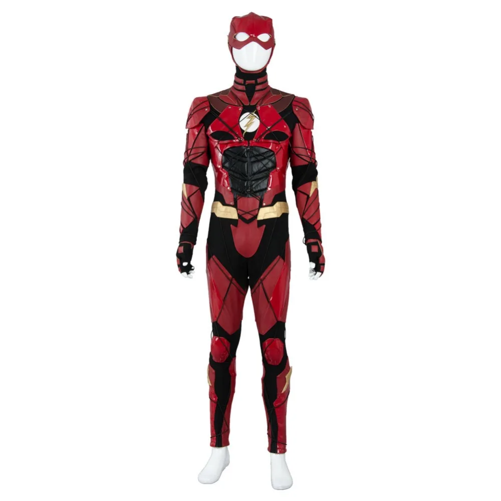 The Flash Cosplay Costume Barry Allen Justice League Ezra Miller Red Leather Full Set Men | Тематическая одежда и униформа